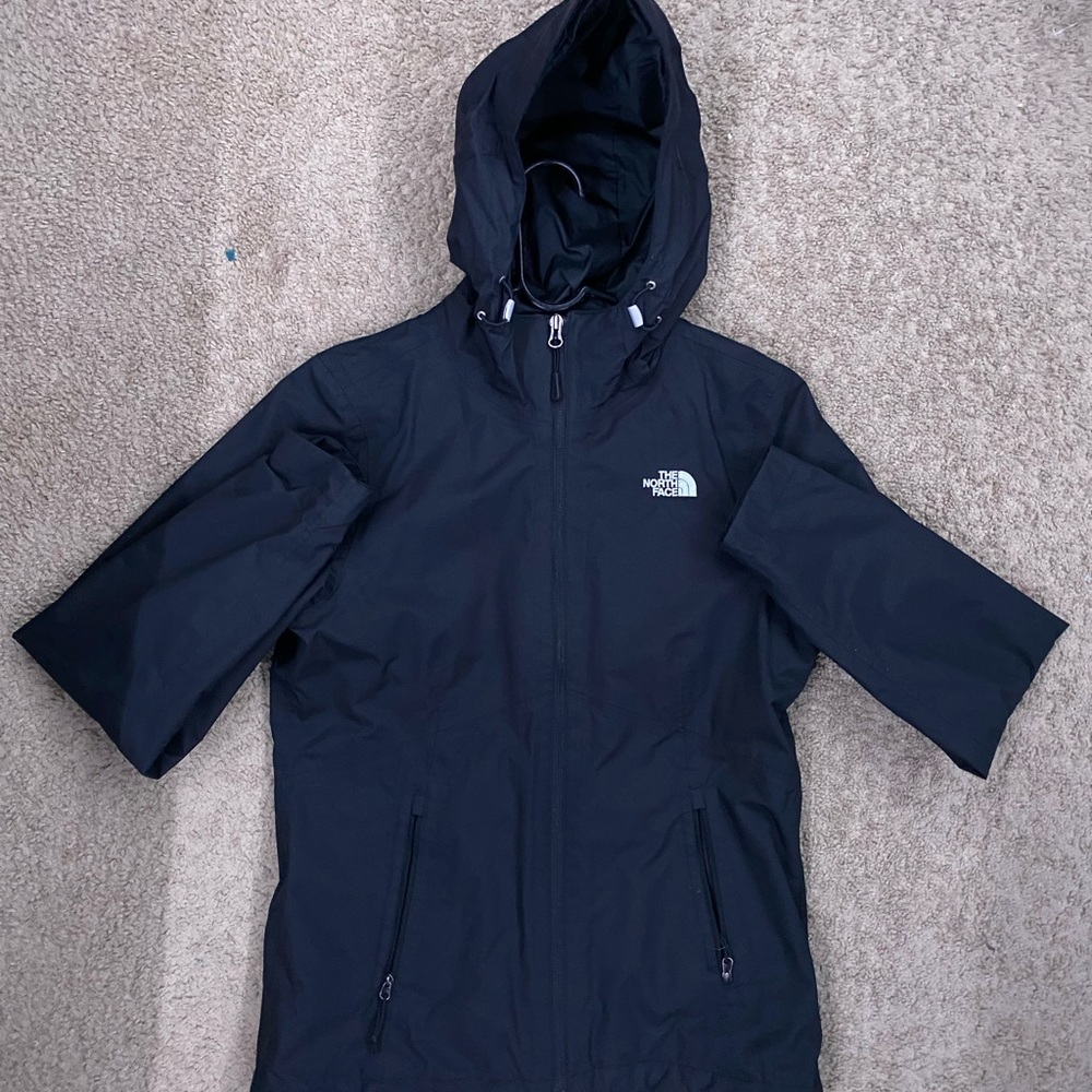 Women’s Black North Face Full Zip Jacket With Adjustable Everything (Small Paint